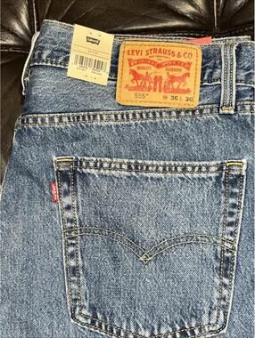 Levis 555 Jeans Mens 36x29 Blue Relaxed Fit Straight NWT